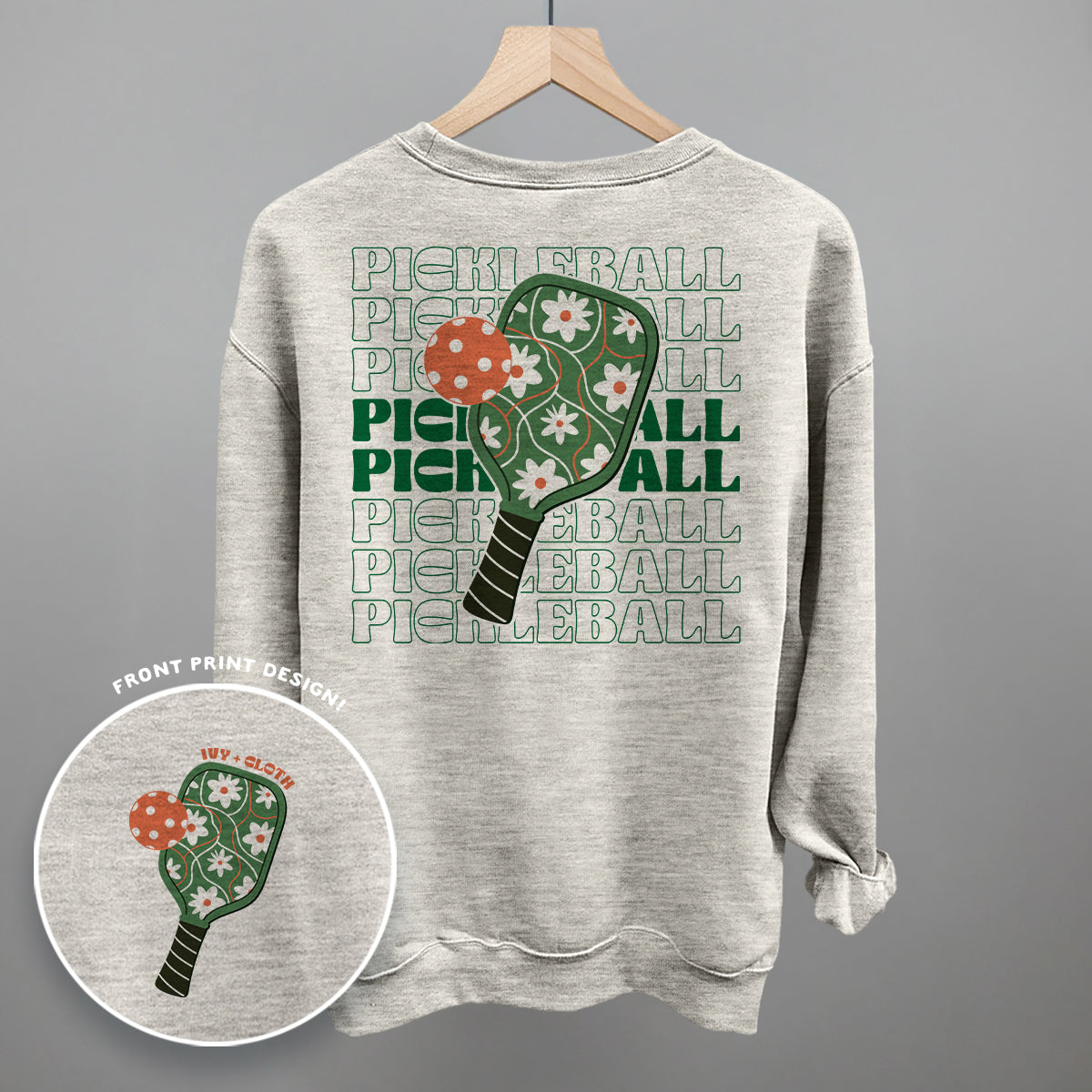 Pickleball Floral Repeated (Back Print) Ivy + Cloth