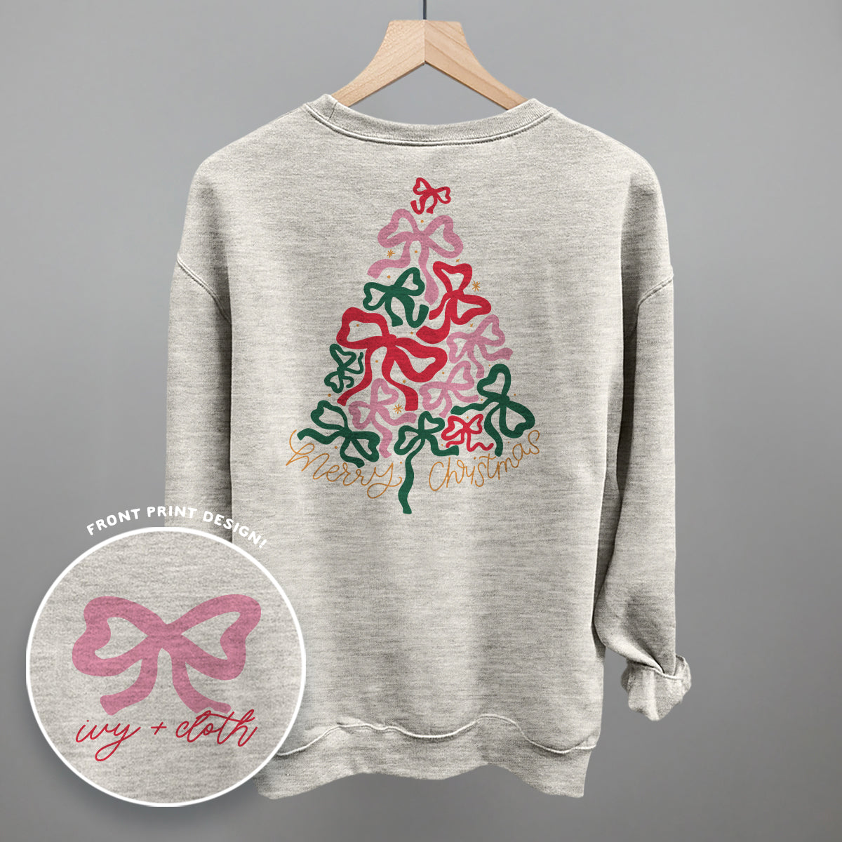 Merry Christmas Bow Tree (Back Print) Ivy + Cloth