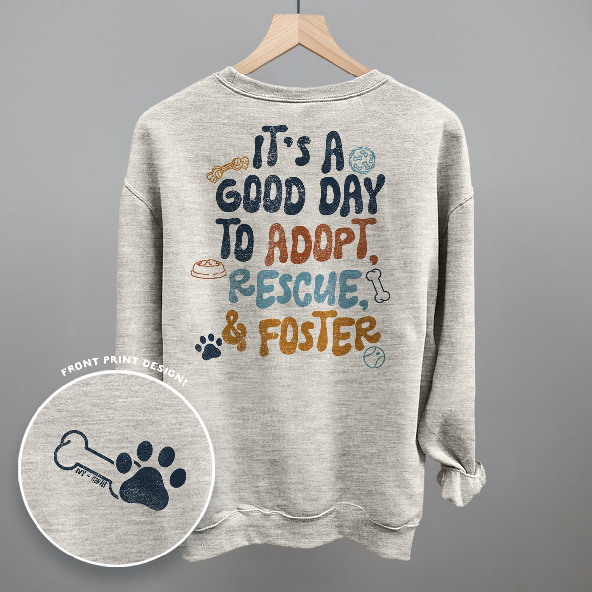 Adopt, Rescue, & Foster (Back Print) Ivy + Cloth