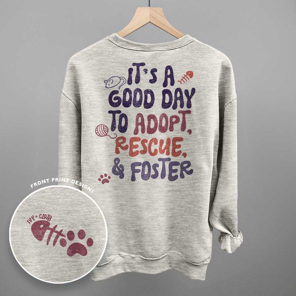 Adopt, Rescue, & Foster Cat (Back Print) Ivy + Cloth