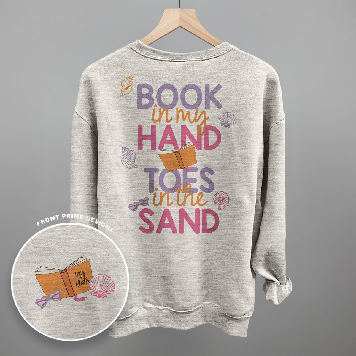 Book In My Hand, Toes In The Sand (Back Print) Ivy + Cloth