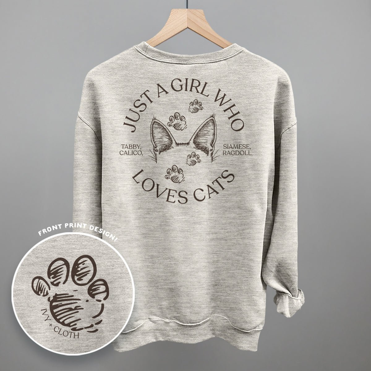 Just A Girl Who Loves Cats (Back Print) Ivy + Cloth