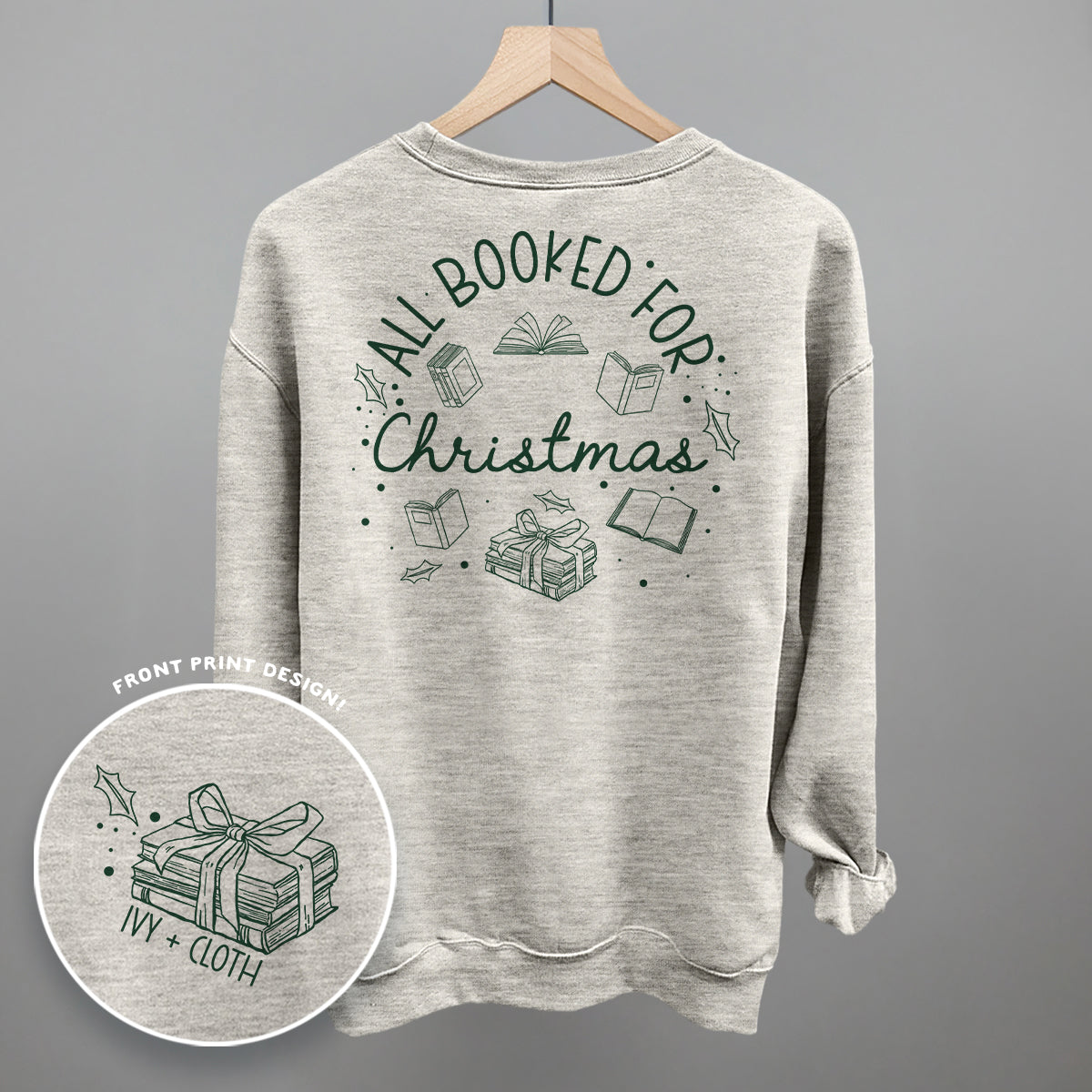 All Booked For Christmas Wreath (Back Print) Ivy + Cloth