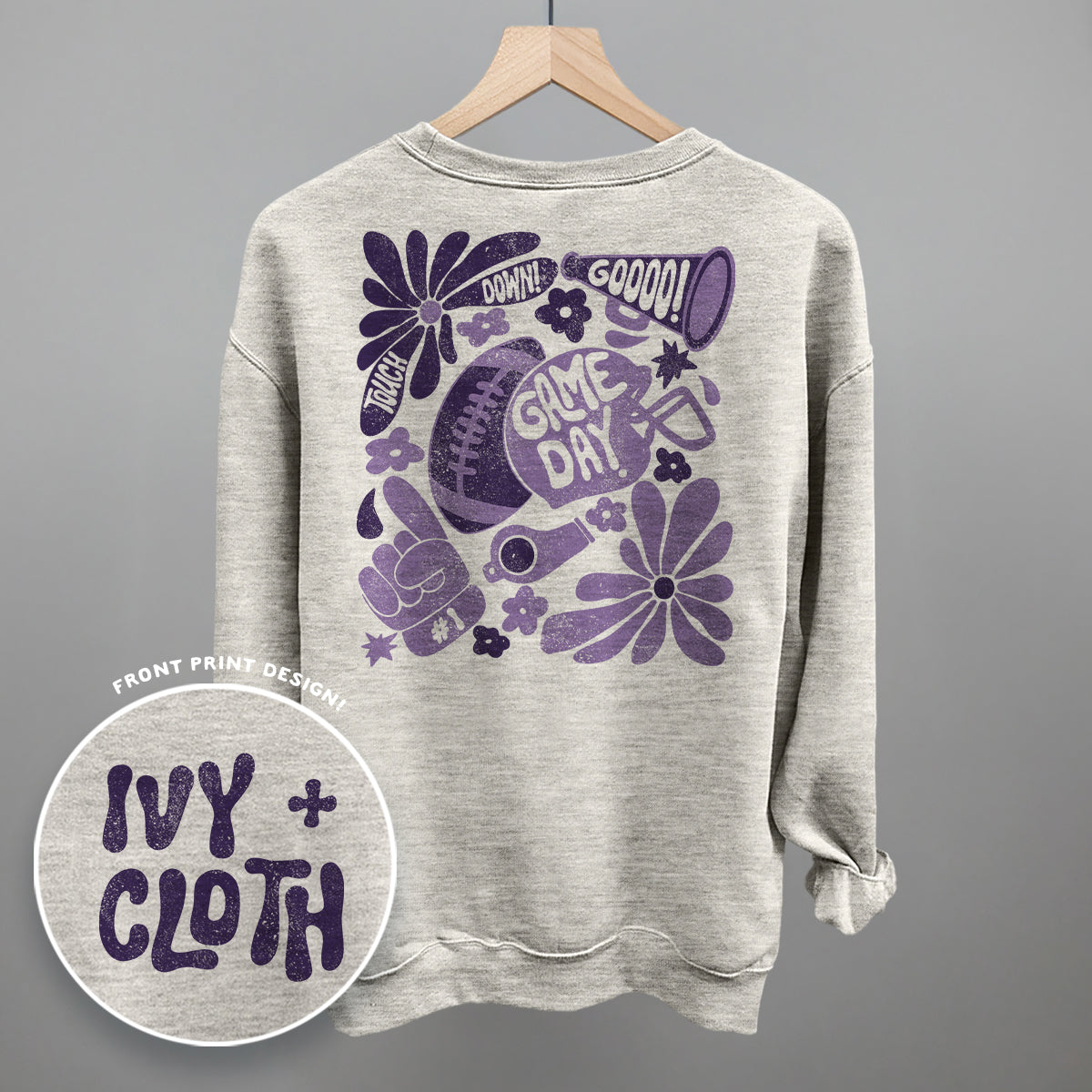 Floral Game Day Purple (Back Print) Ivy + Cloth