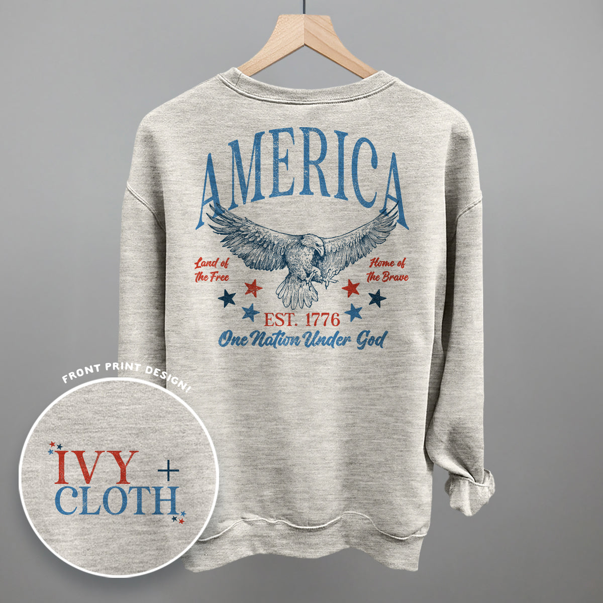 America Red & Blue Eagle (Back Print) Ivy + Cloth