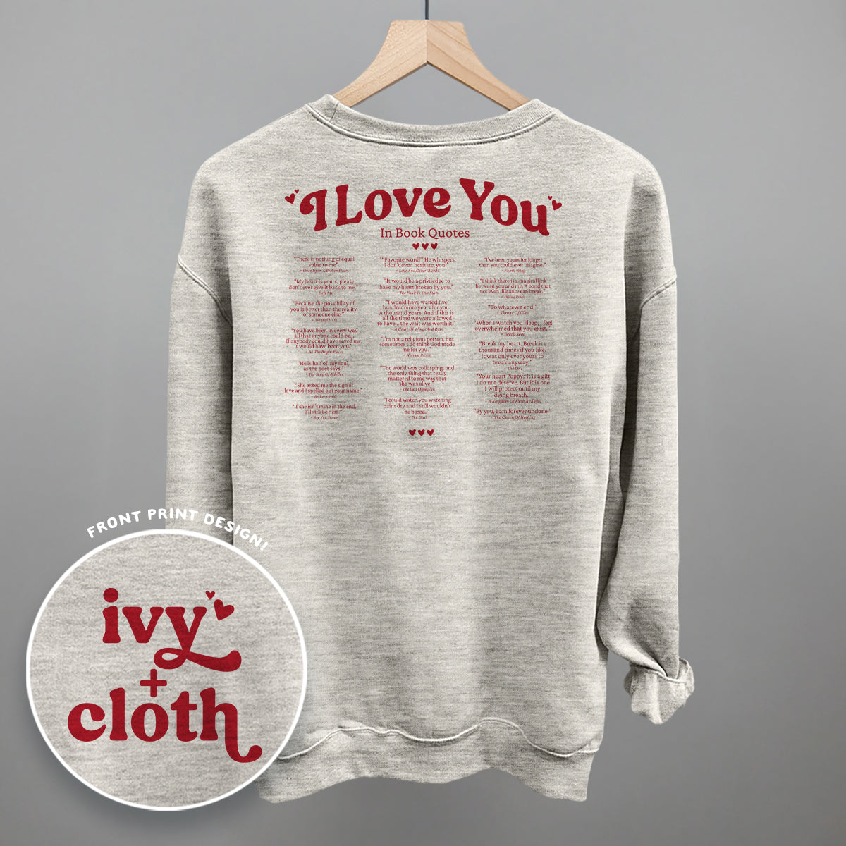 I Love You Book Quotes Back Print Ivy + Cloth