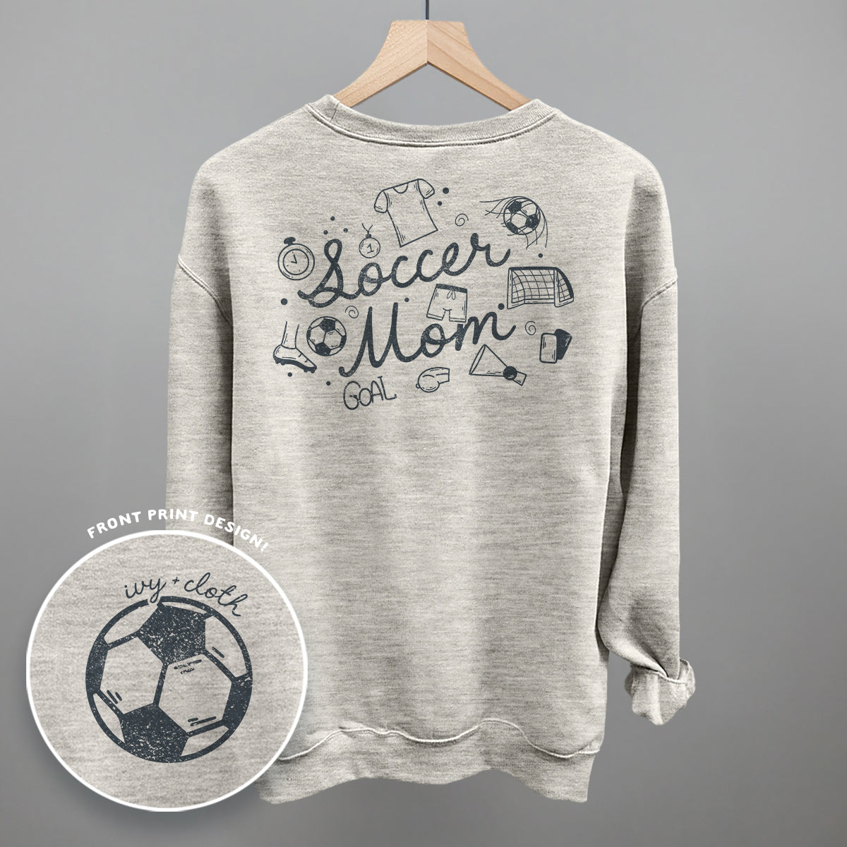 Soccer Mom (Script + Doodles) (Back Print) Ivy + Cloth