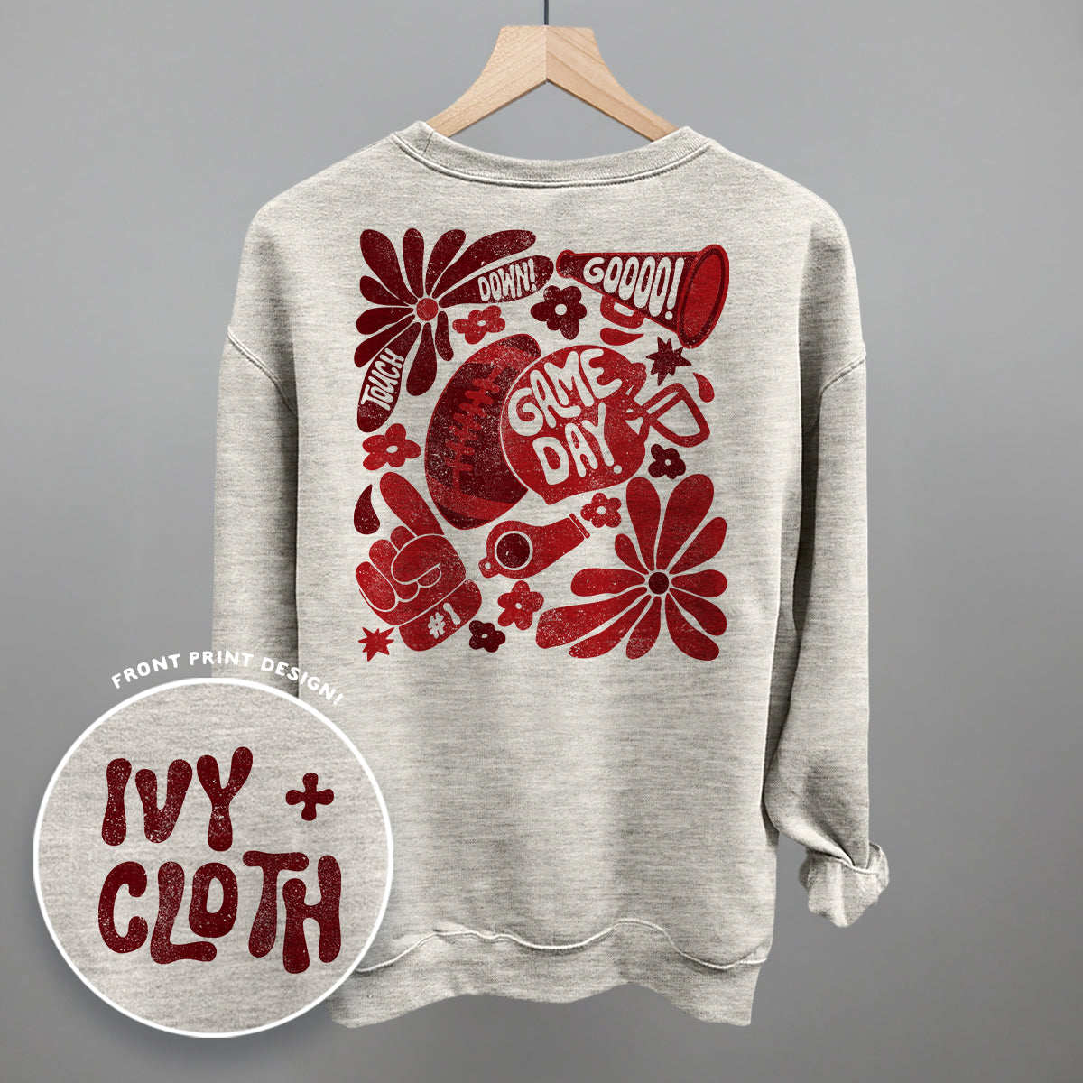 Floral Game Day Red (Back Print) Ivy + Cloth