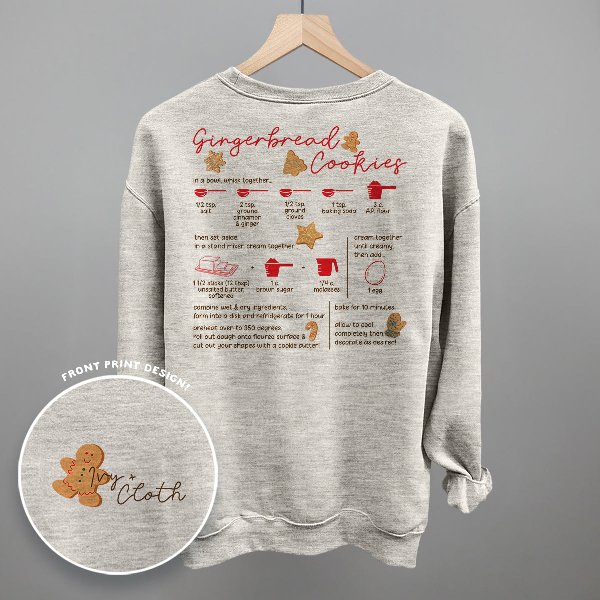 Gingerbread Cookie Recipe (Back Print) Ivy + Cloth