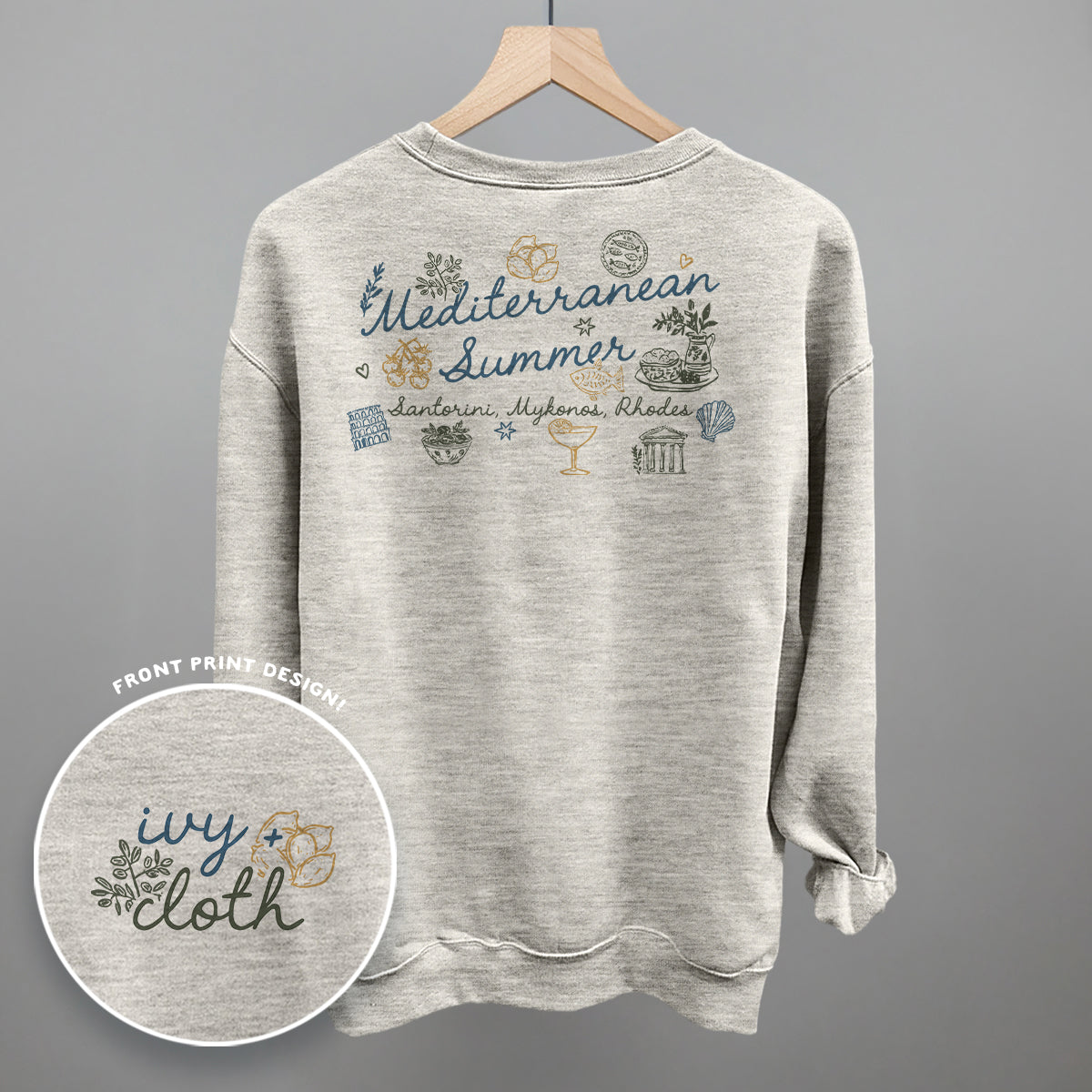 Mediterranean Summer Doodles (Back Print) Ivy + Cloth