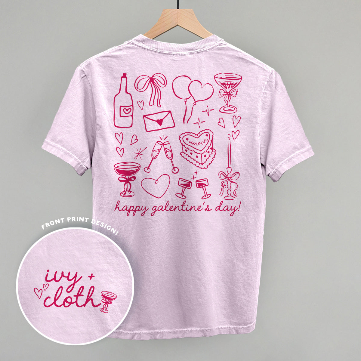 Galentine's Pink Doodles (Back Print) Ivy + Cloth