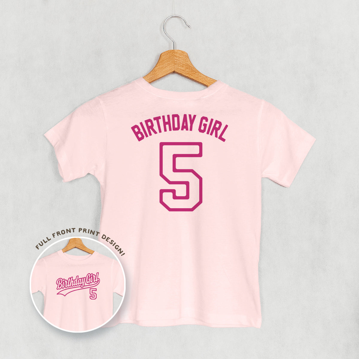 Birthday Girl Varsity #5 (Kids Back Print) Ivy + Cloth