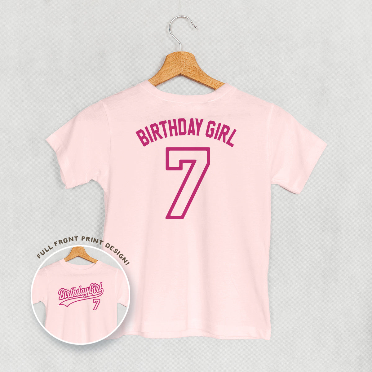 Birthday Girl Varsity #7 (Kids Back Print) Ivy + Cloth