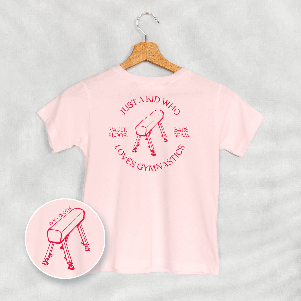 Just A Kid Who Loves Gymnastics (Kids Back Print) Ivy + Cloth