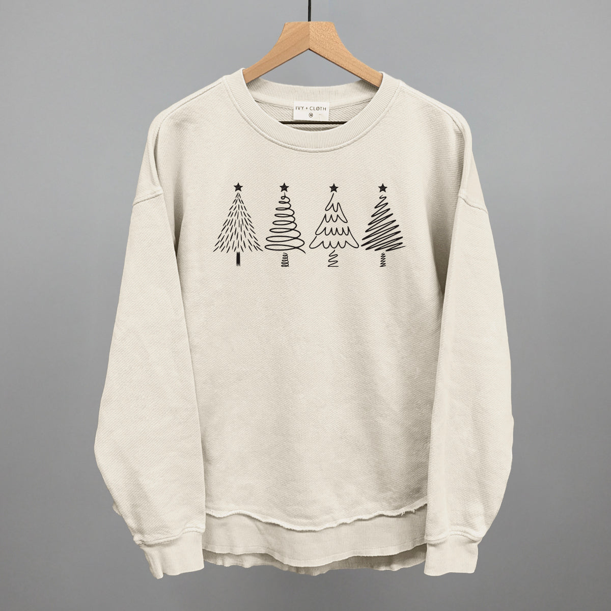 Christmas Tree Doodles (Black) Ivy + Cloth