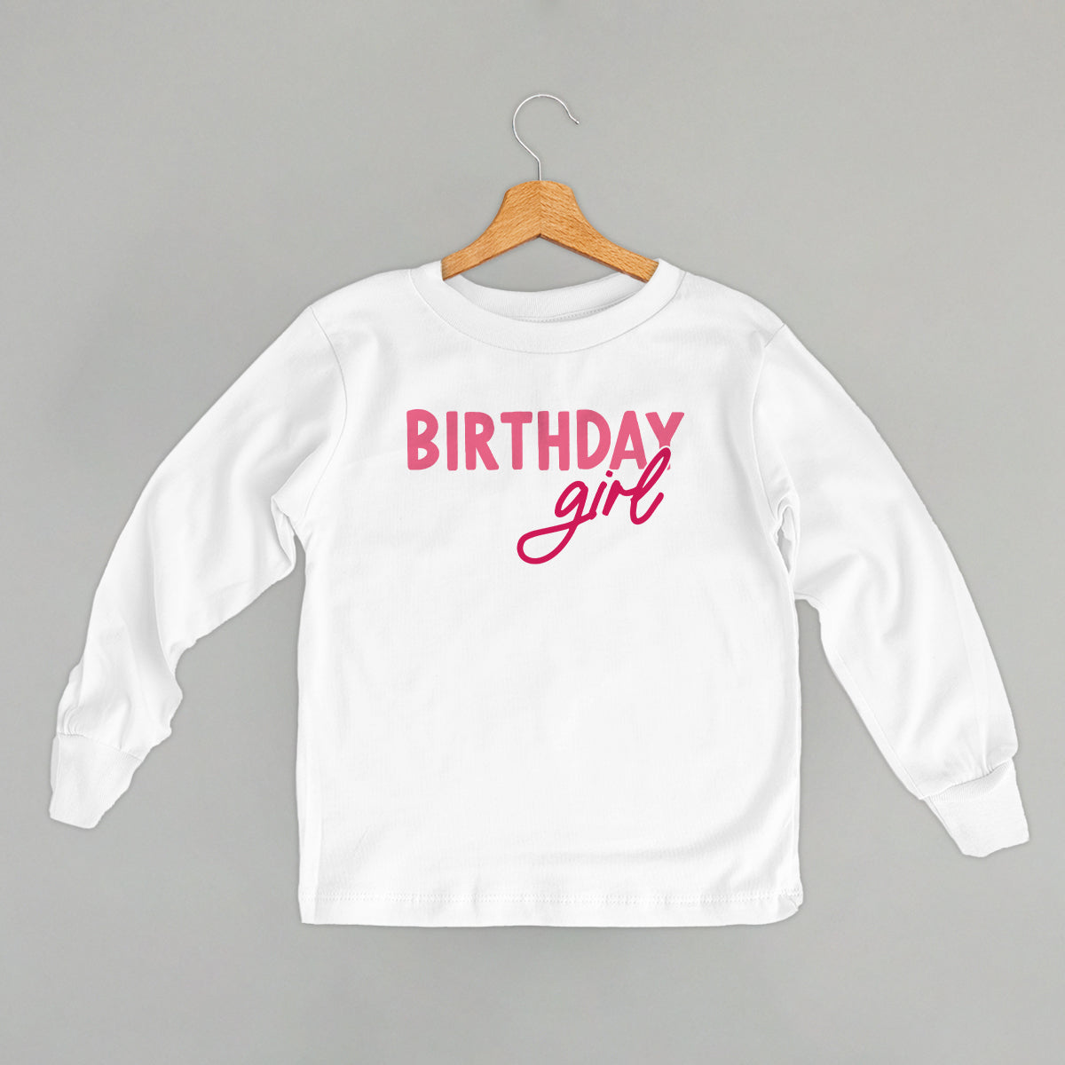 Birthday Girl (Pink Sans Serif + Script) (Kids) Ivy + Cloth