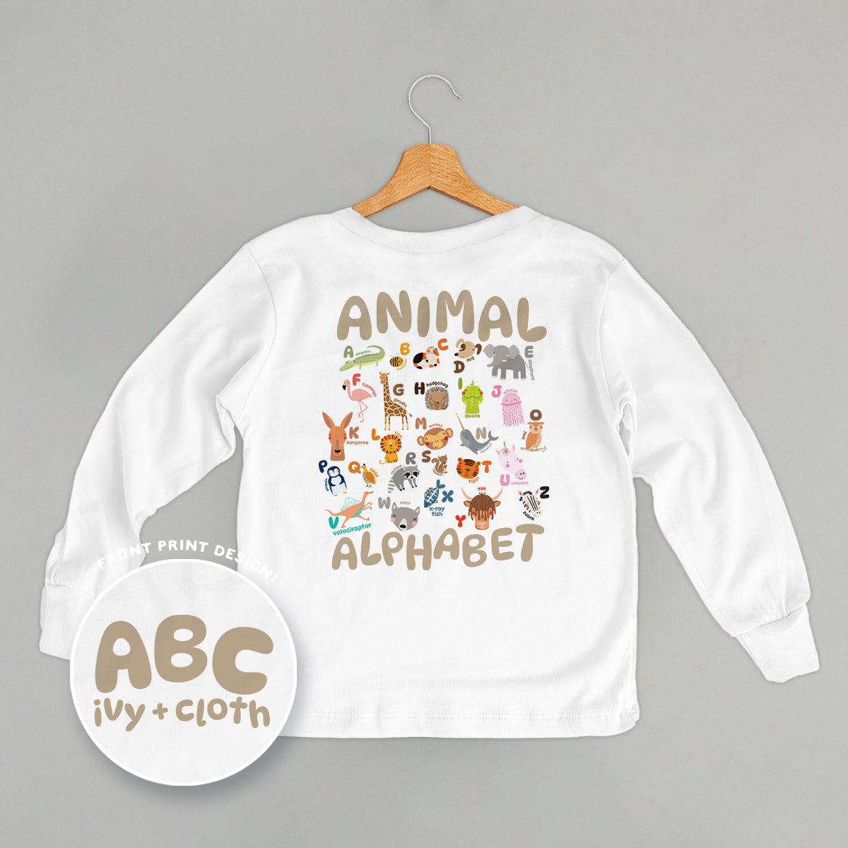 ABC Animals (Kids Back Print) Ivy + Cloth