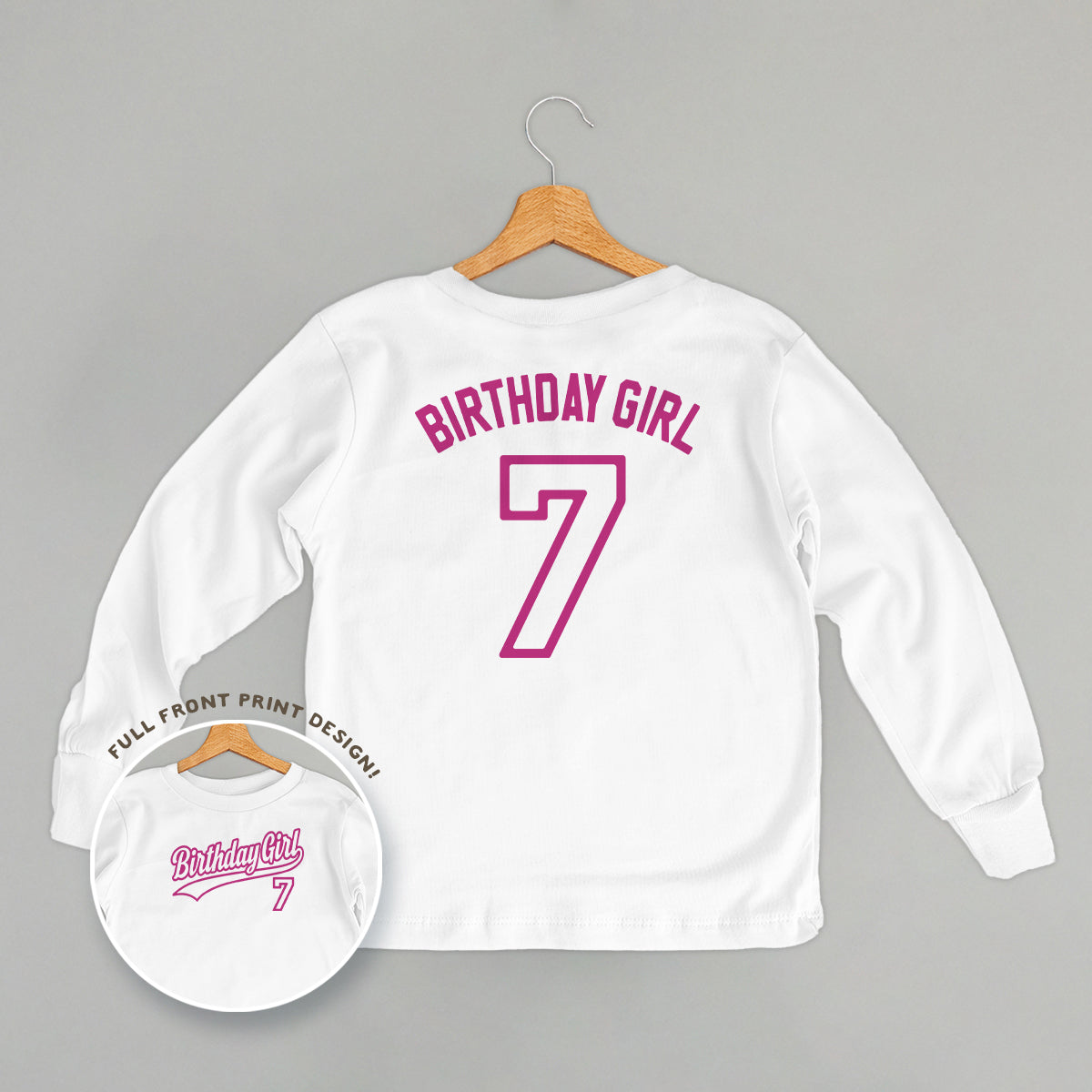 Birthday Girl Varsity #7 (Kids Back Print) Ivy + Cloth