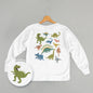 Dinosaur Doodles Blue/Green (Kids Back Print) Ivy + Cloth
