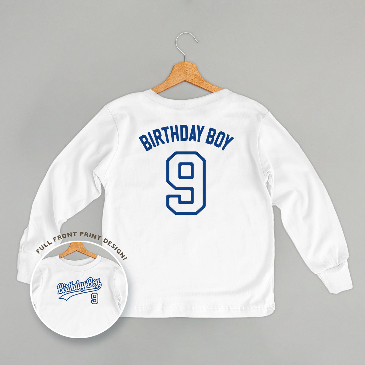 Birthday Boy Varsity #9 (Kids Back Print) Ivy + Cloth