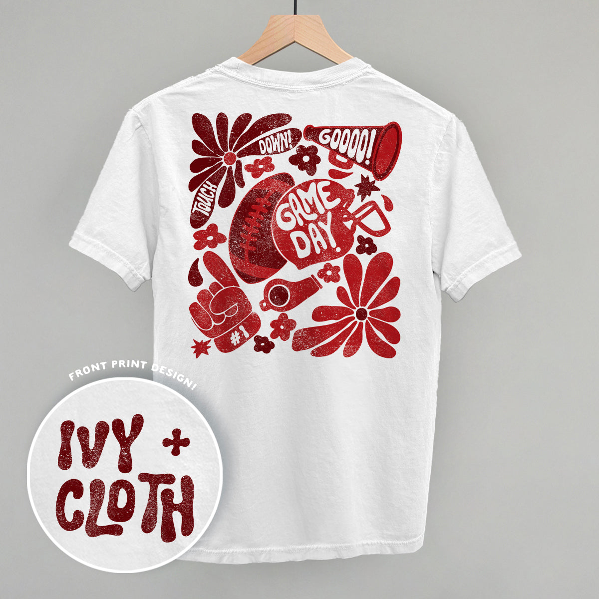 Floral Game Day Red (Back Print) Ivy + Cloth