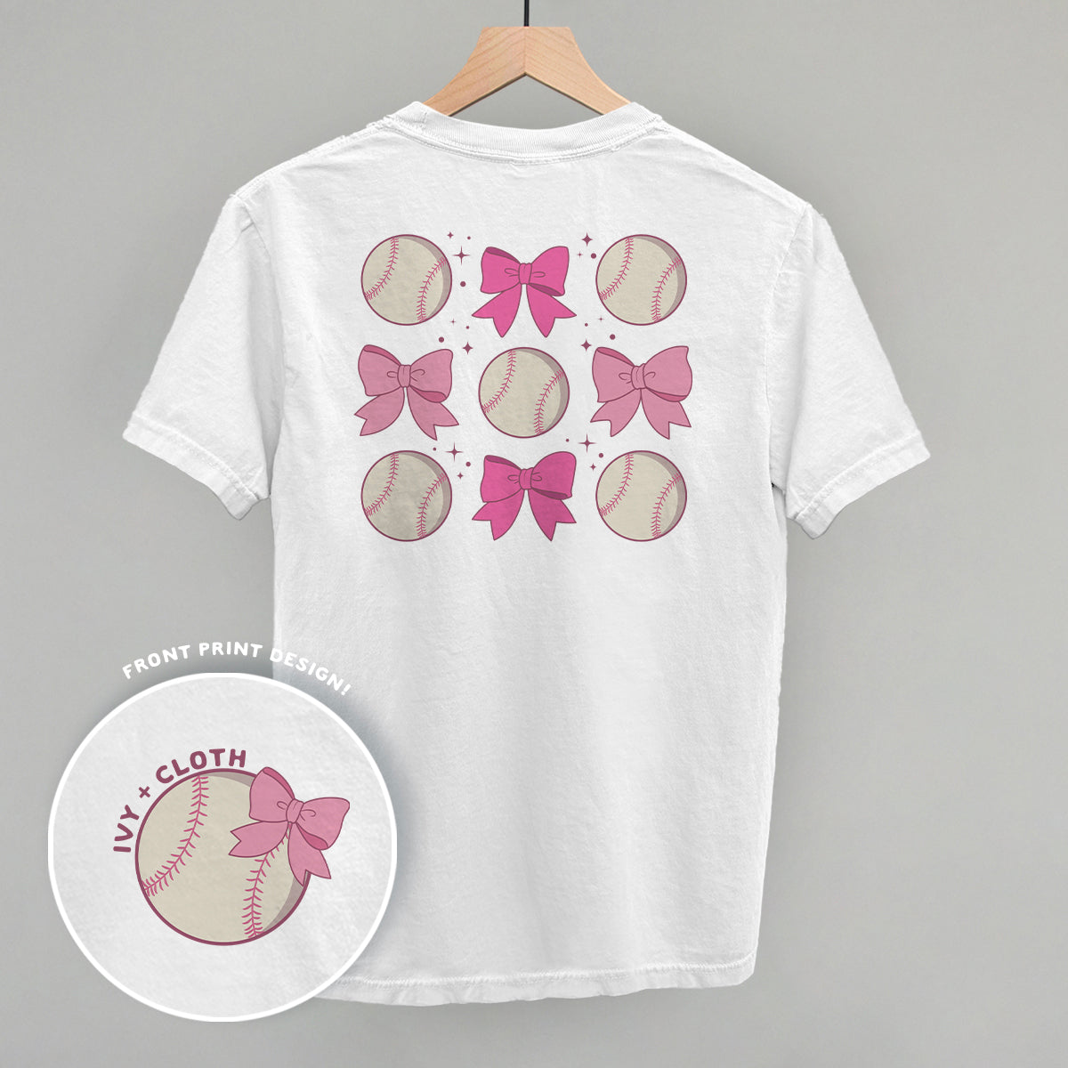 Baseball and Bows (Back Print) Ivy + Cloth