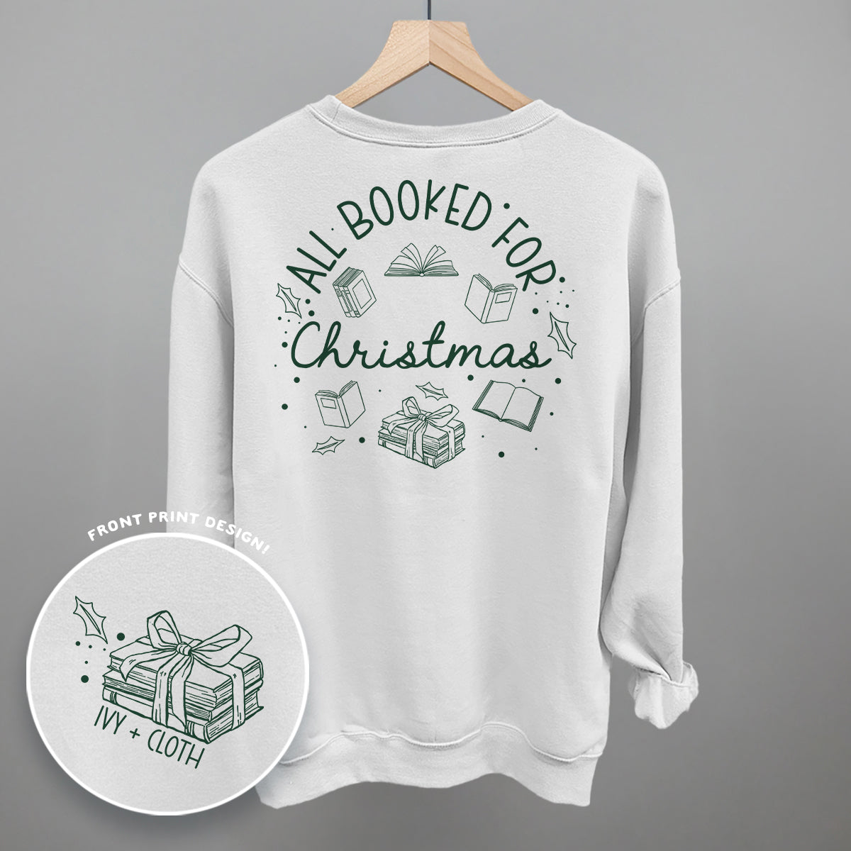 All Booked For Christmas Wreath (Back Print) Ivy + Cloth