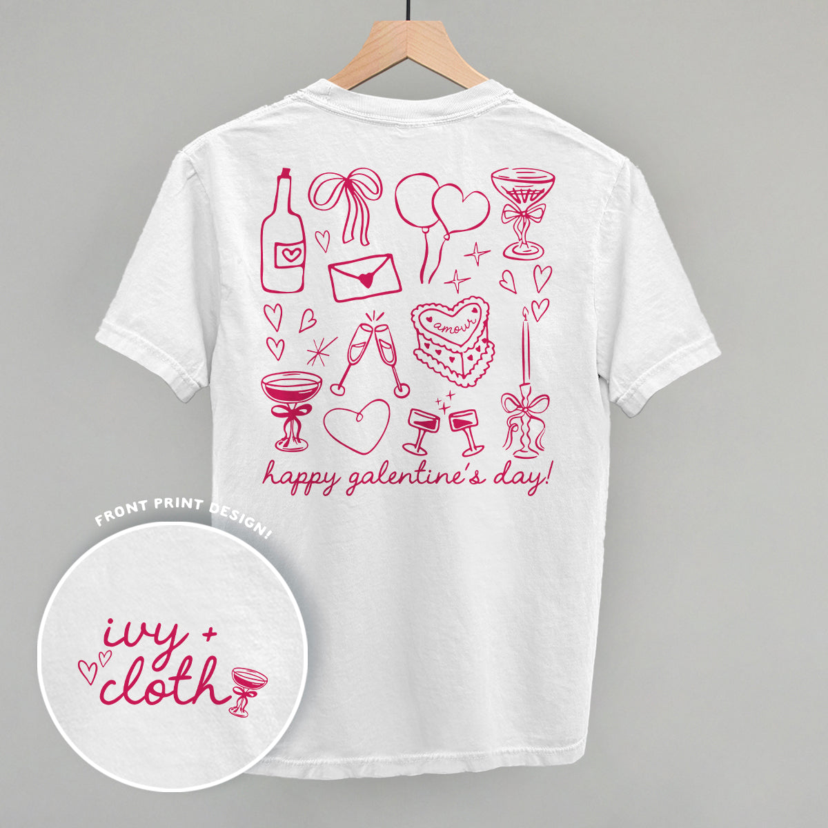 Galentine's Pink Doodles (Back Print) Ivy + Cloth