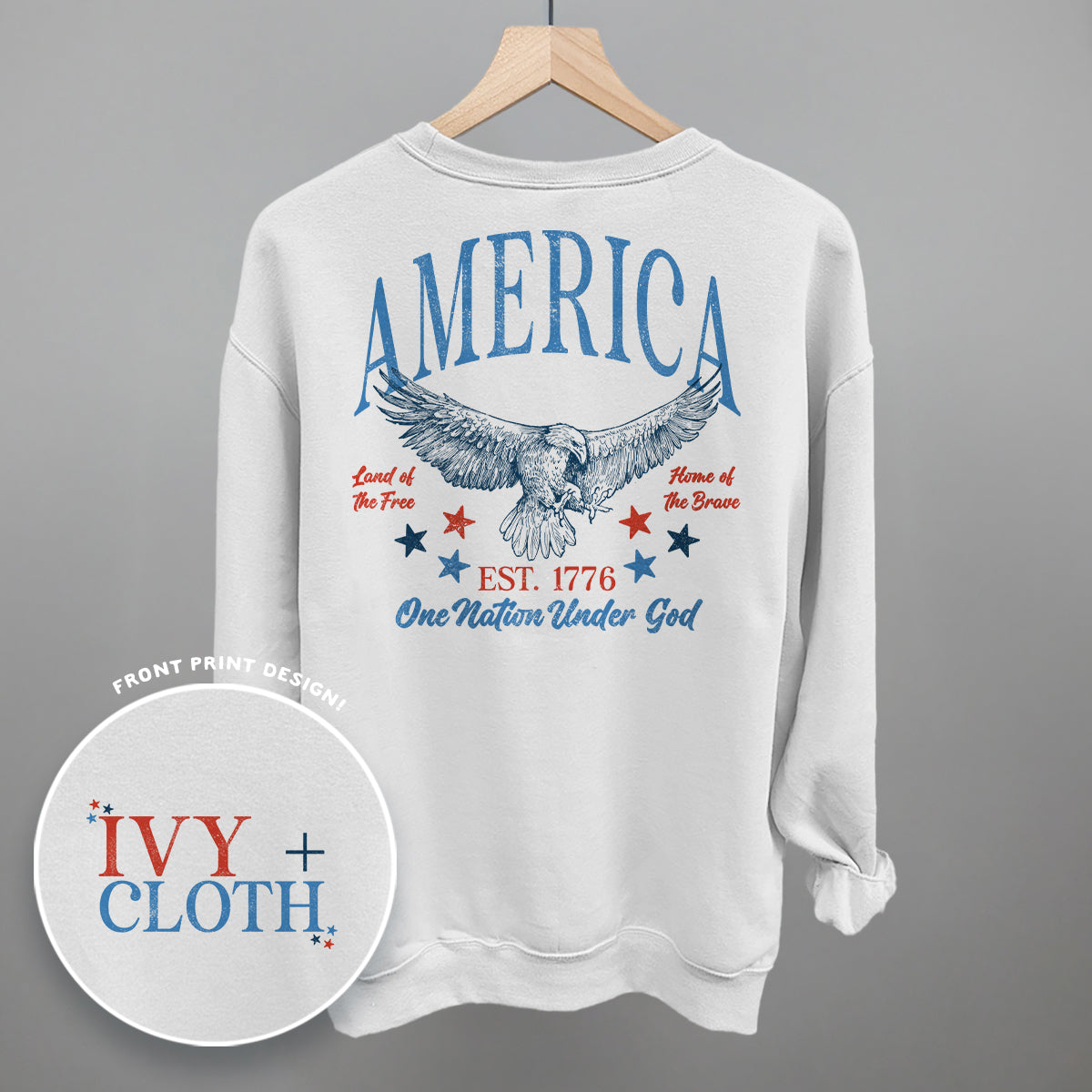America Red & Blue Eagle (Back Print) Ivy + Cloth