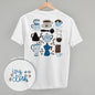 Blue & Brown Coffee Doodles (Back Print) Ivy + Cloth