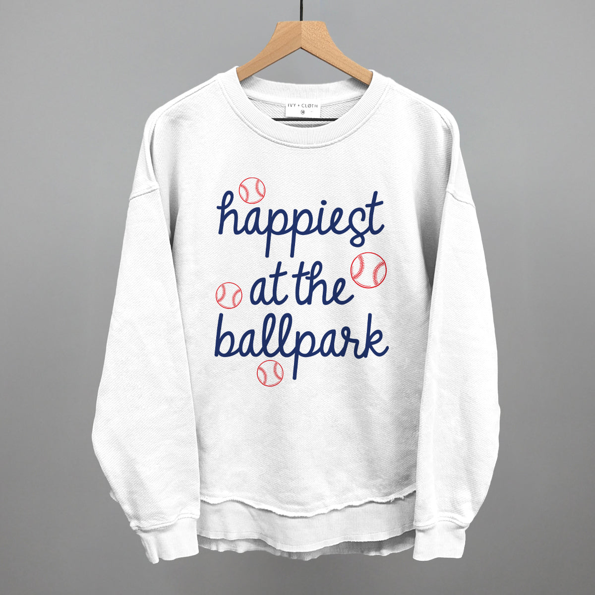Happiest At The Ballpark Navy Script Ivy + Cloth