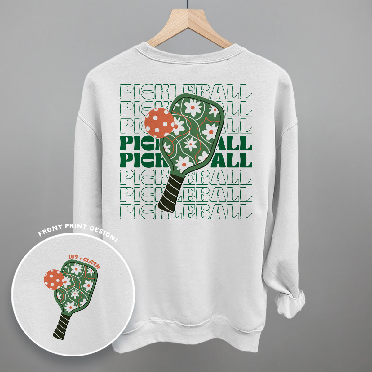 Pickleball Floral Repeated (Back Print) Ivy + Cloth