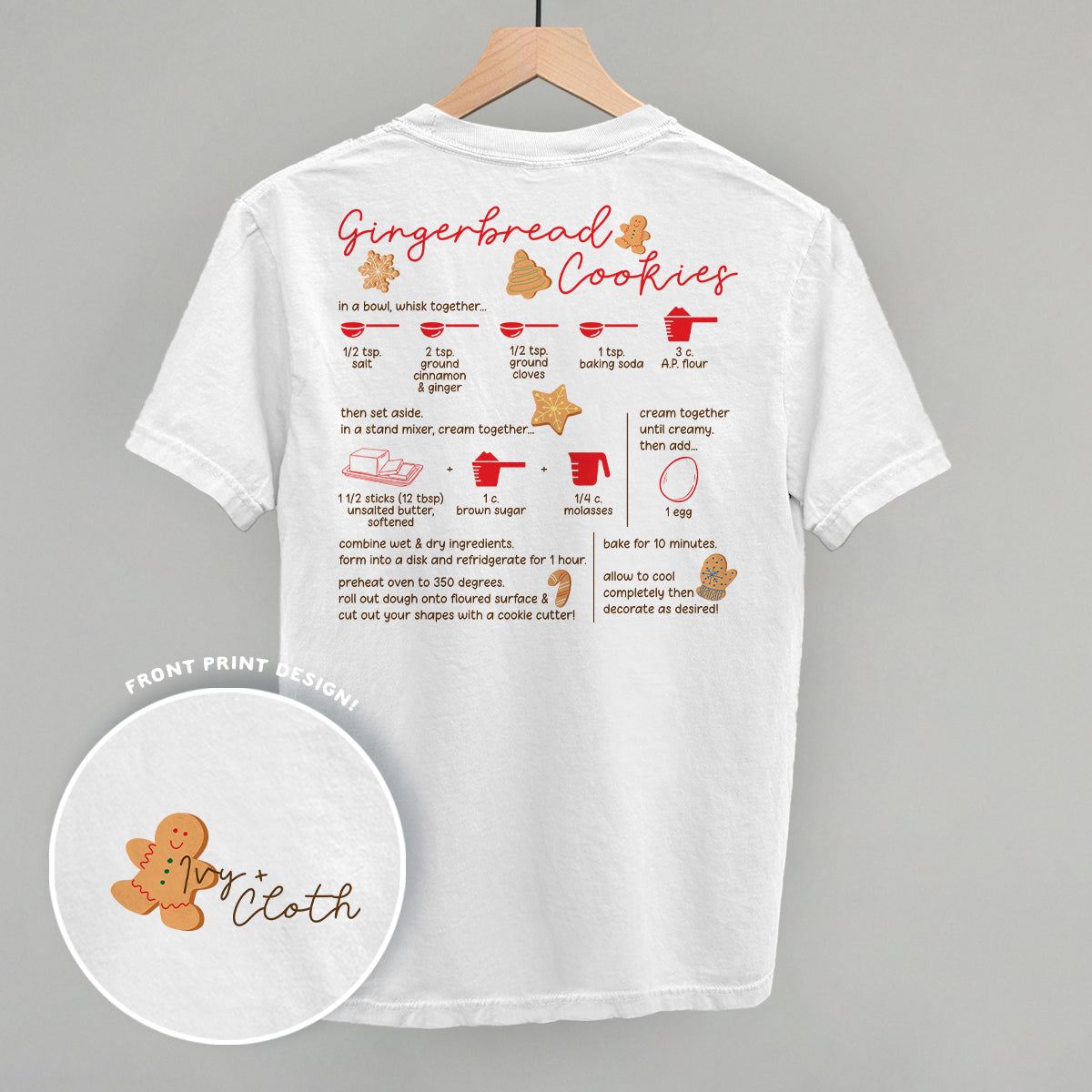 Gingerbread Cookie Recipe (Back Print) Ivy + Cloth