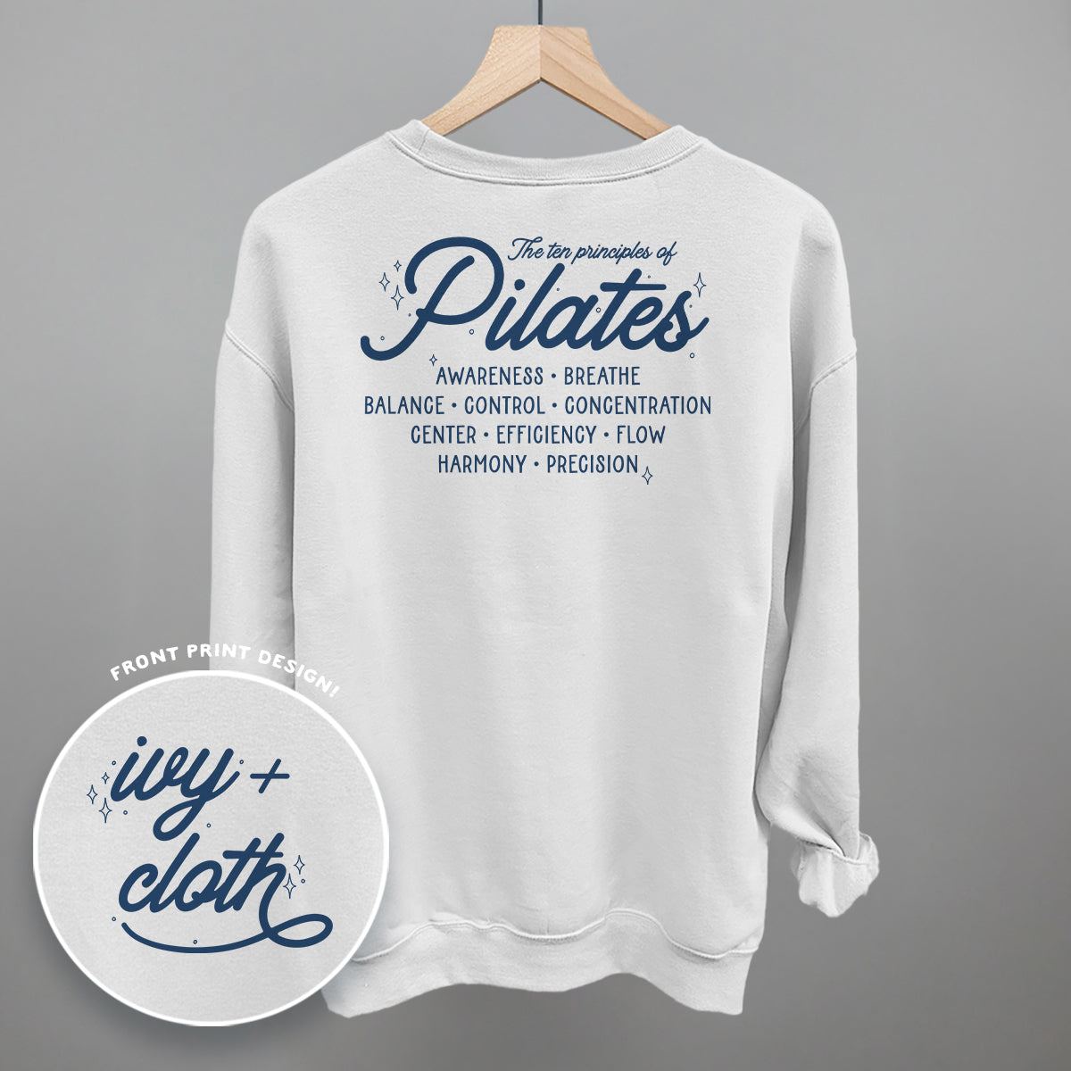 The 10 Principles Of Pilates (Back Print) Ivy + Cloth