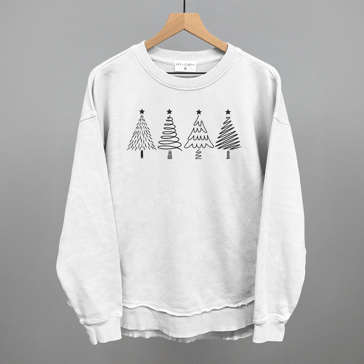 Christmas Tree Doodles (Black) Ivy + Cloth