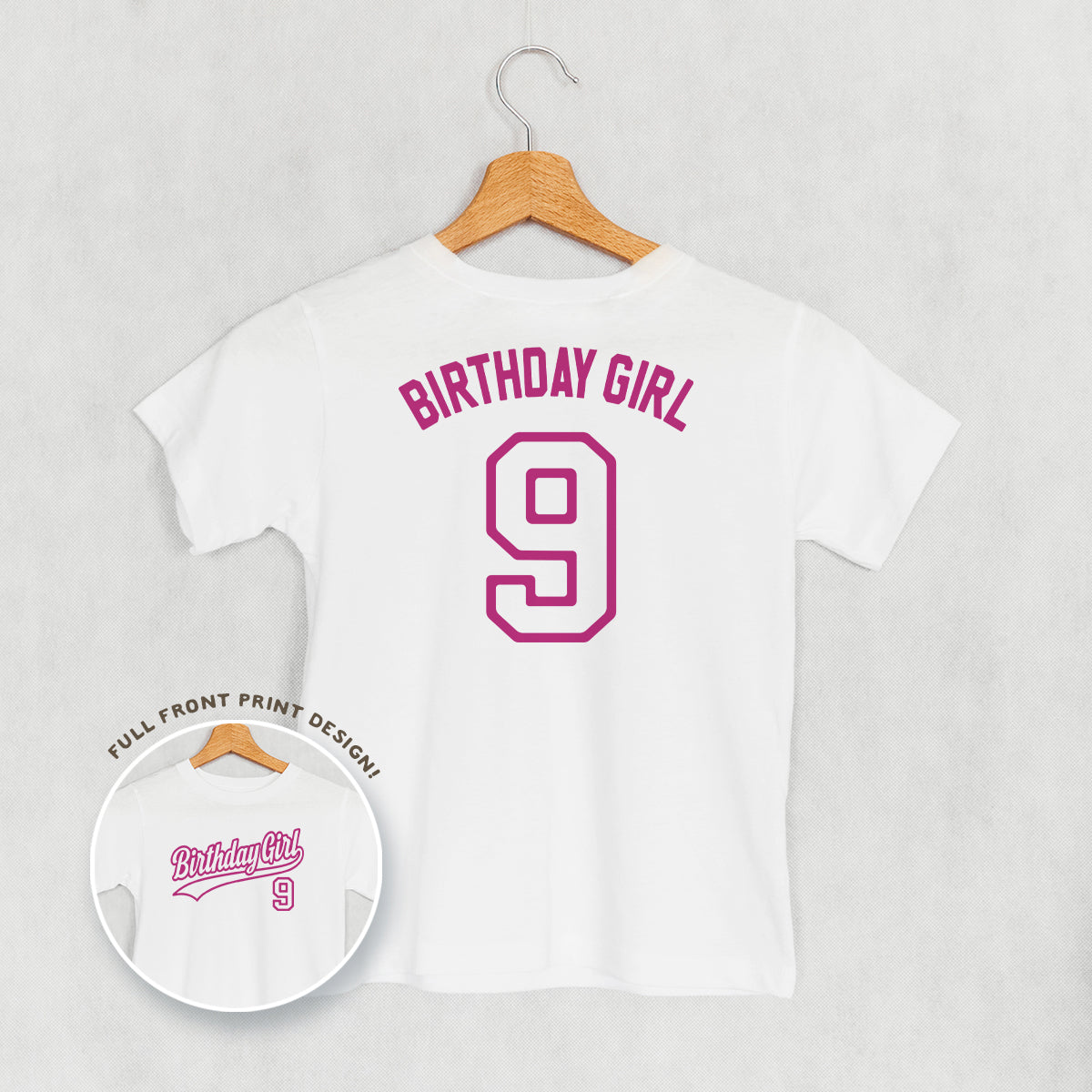 Birthday Girl Varsity #9 (Kids Back Print) Ivy + Cloth