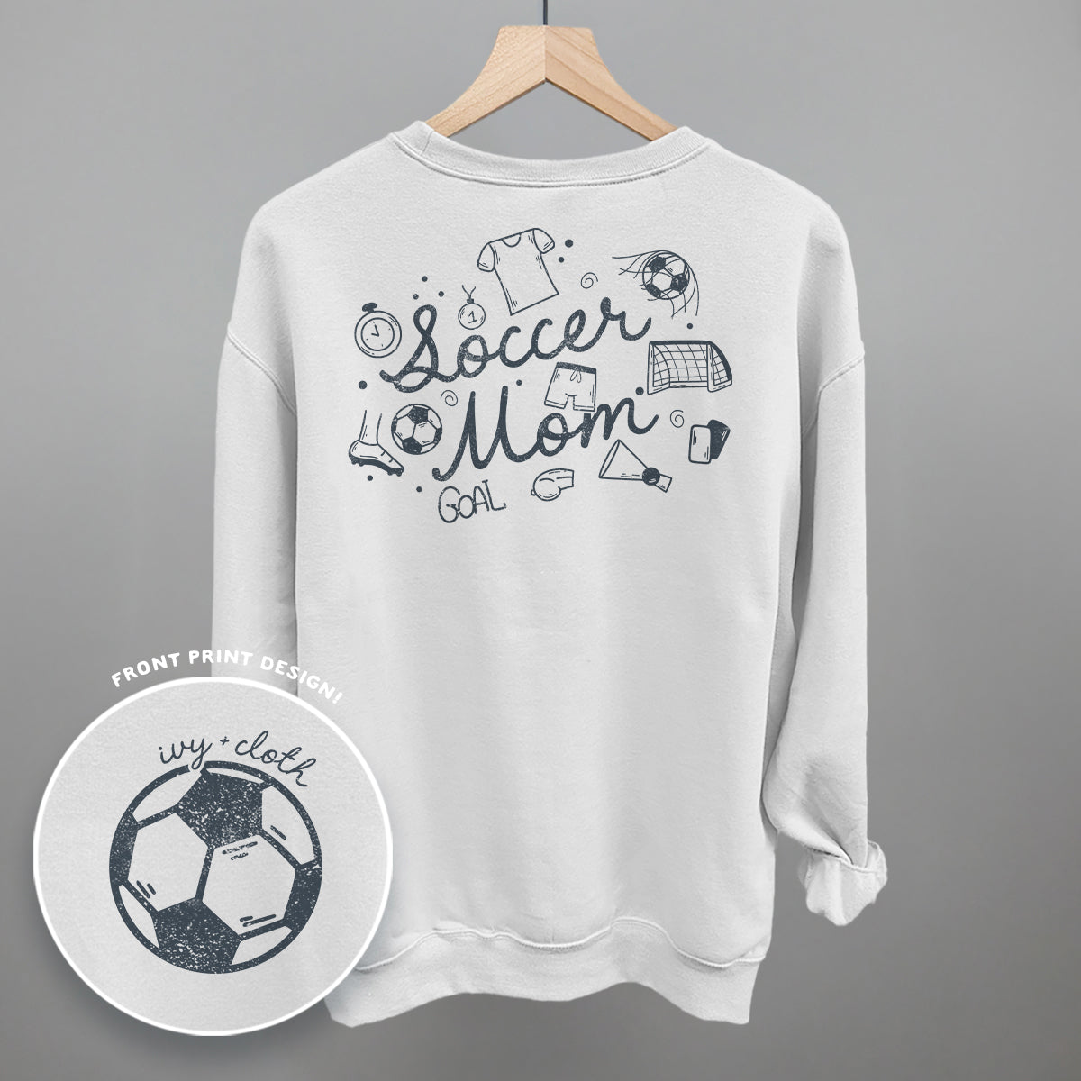 Soccer Mom (Script + Doodles) (Back Print) Ivy + Cloth