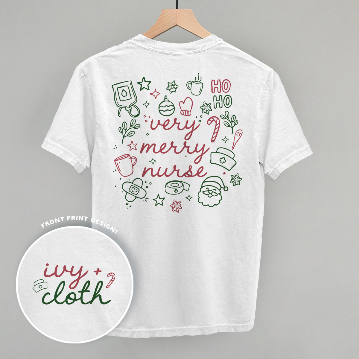 Very Merry Nurse Doodles (Back Print) Ivy + Cloth