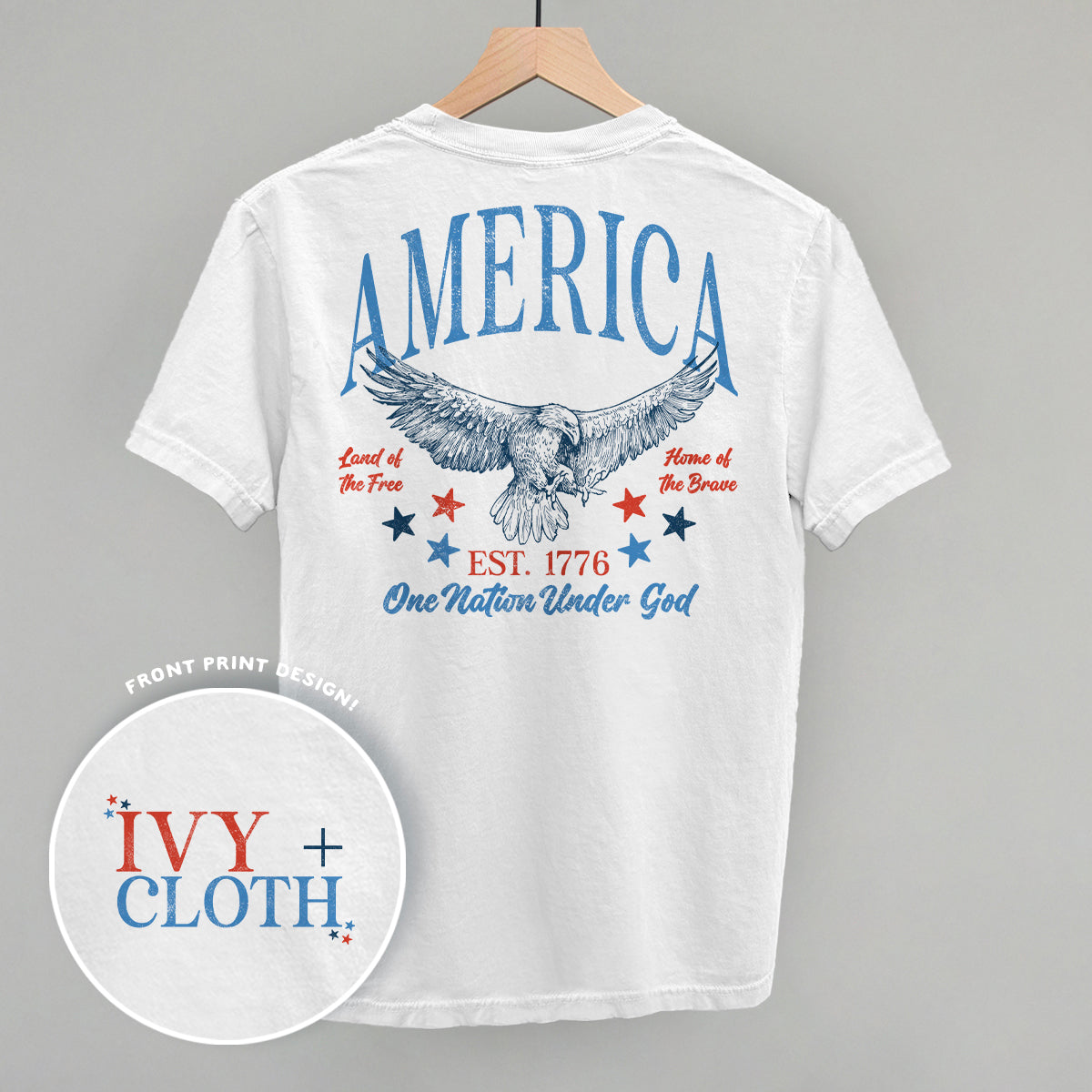 America Red & Blue Eagle (Back Print) Ivy + Cloth