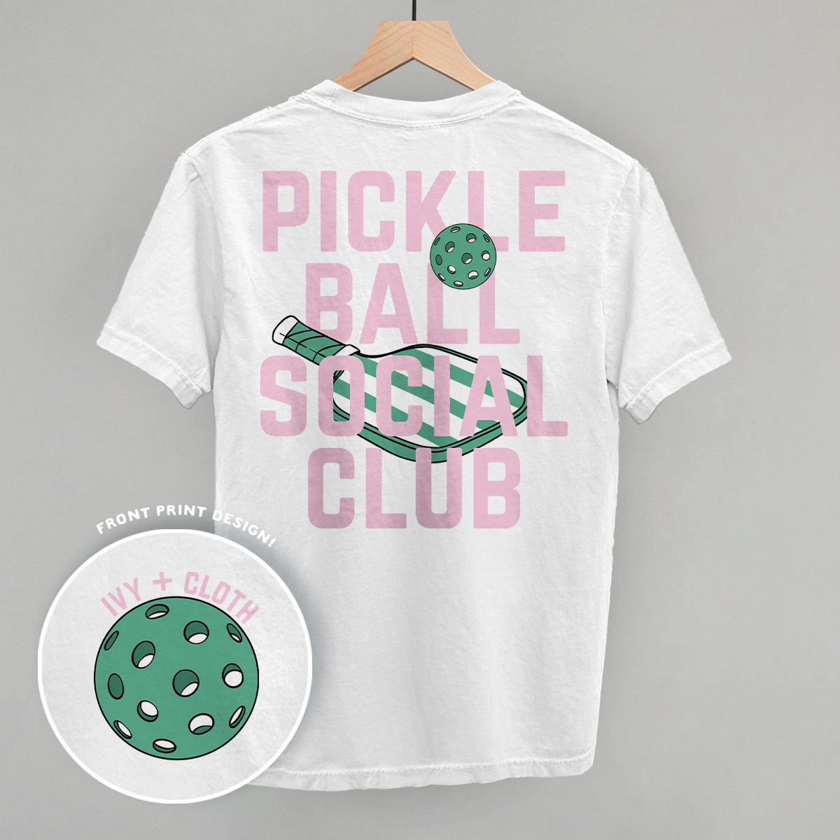 Pickleball Social Club Pink & Green (Back Print) Ivy + Cloth