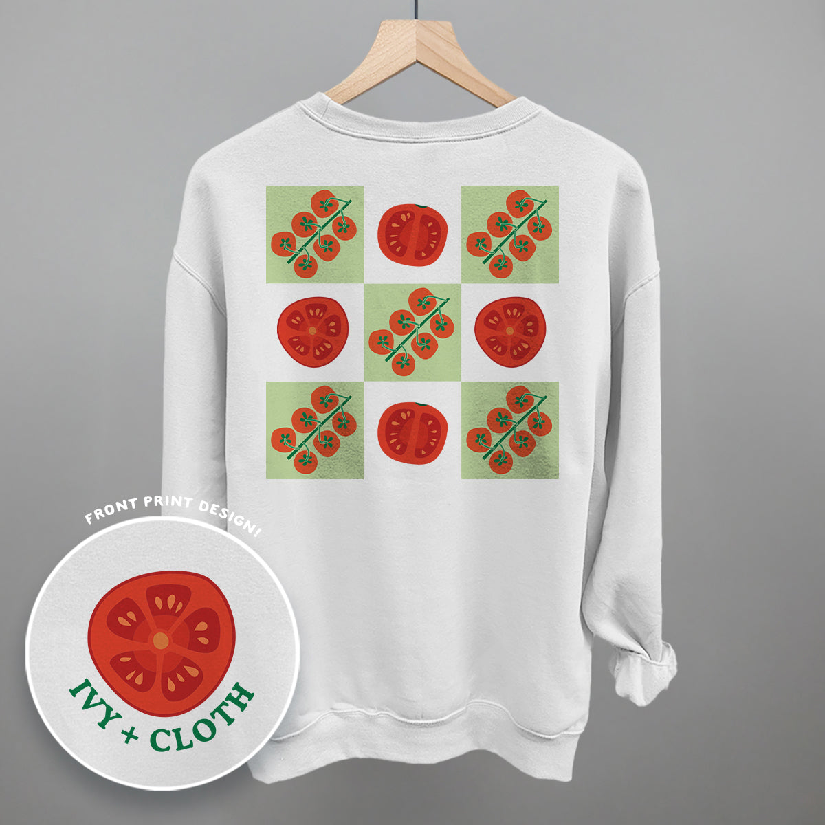 Tomato Grid Doodles (Back Print) Ivy + Cloth