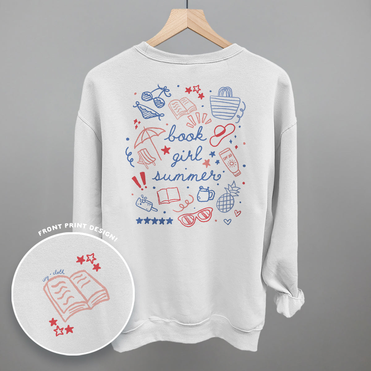 Book Girl Summer Colorful (Back Print) Ivy + Cloth
