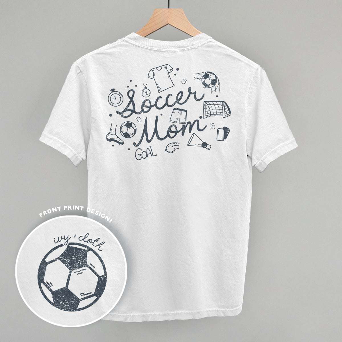 Soccer Mom (Script + Doodles) (Back Print) Ivy + Cloth