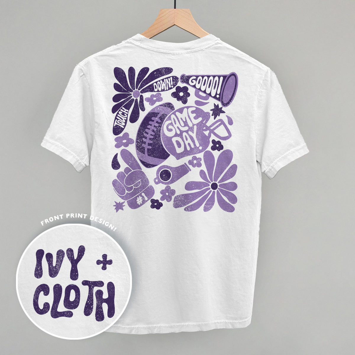 Floral Game Day Purple (Back Print) Ivy + Cloth