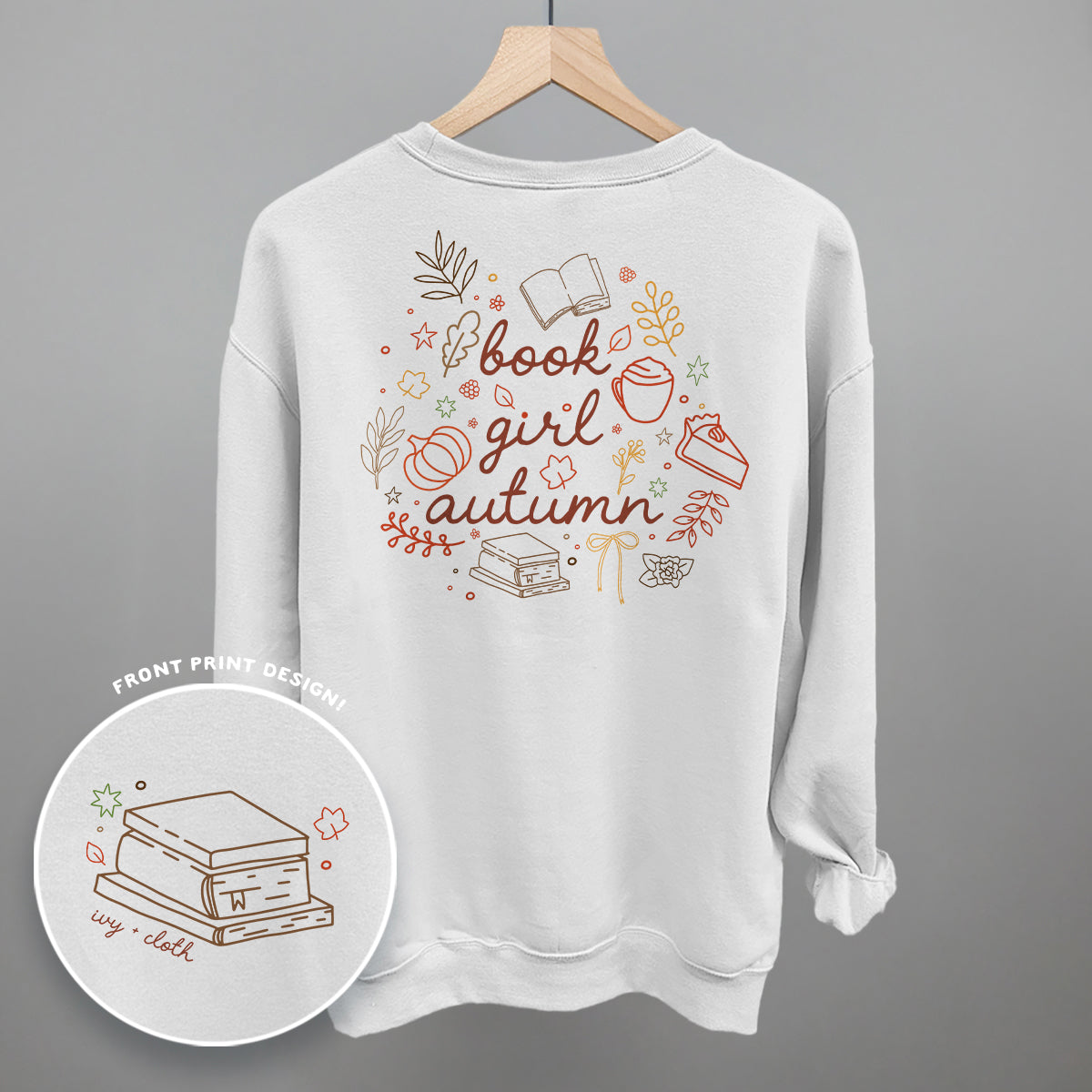 Book Girl Autumn (Back Print) Ivy + Cloth