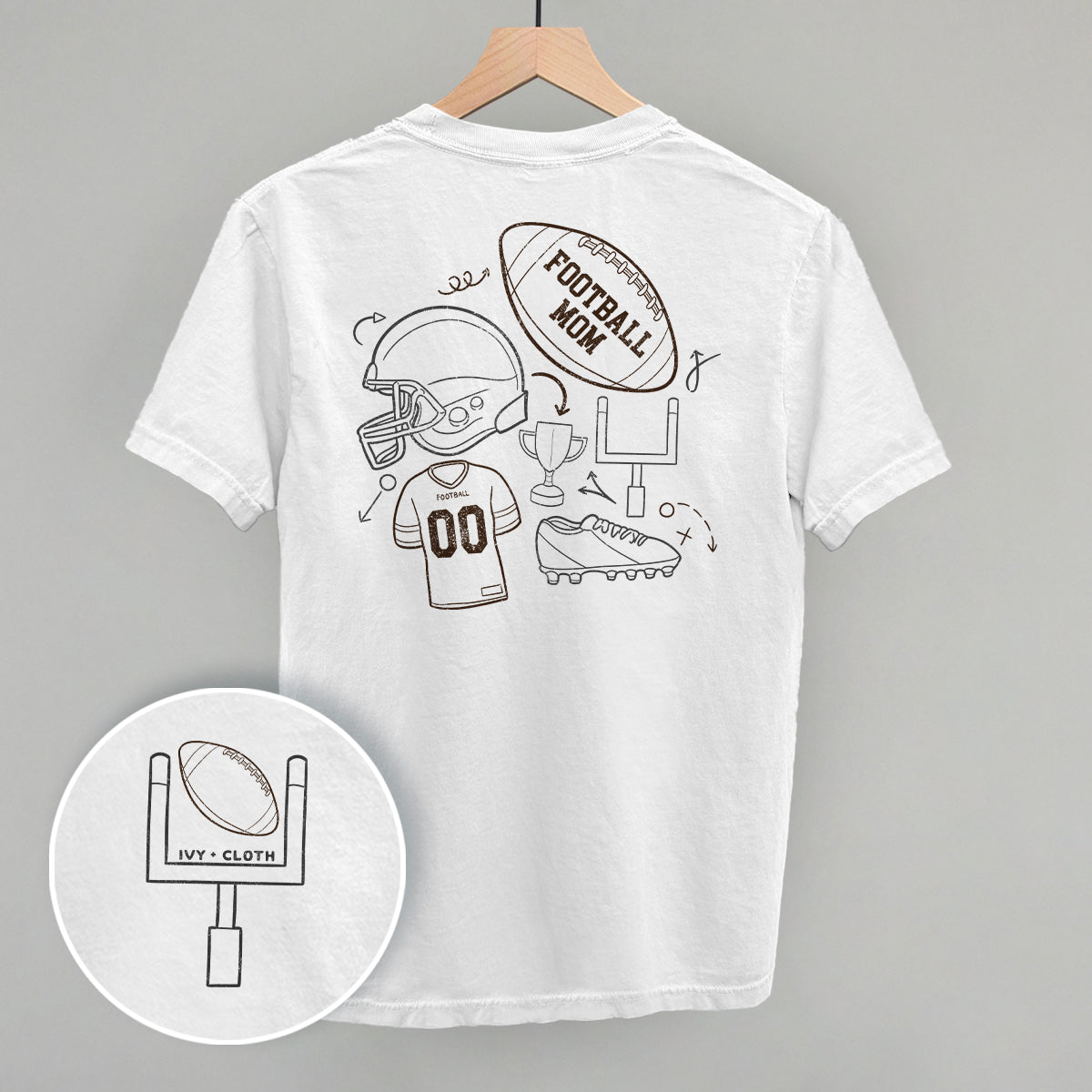 Football Mom Doodle (Back Print) Ivy + Cloth
