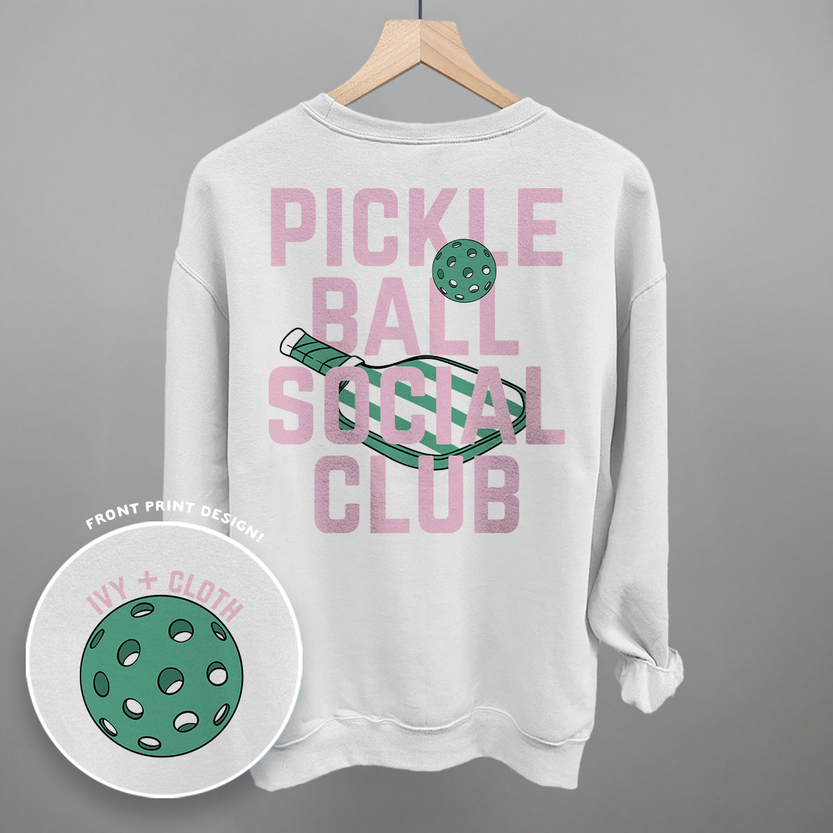 Pickleball Social Club Pink & Green (Back Print) Ivy + Cloth