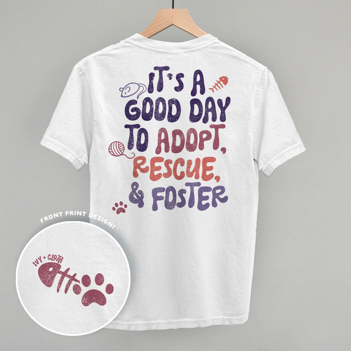 Adopt, Rescue, & Foster Cat (Back Print) Ivy + Cloth