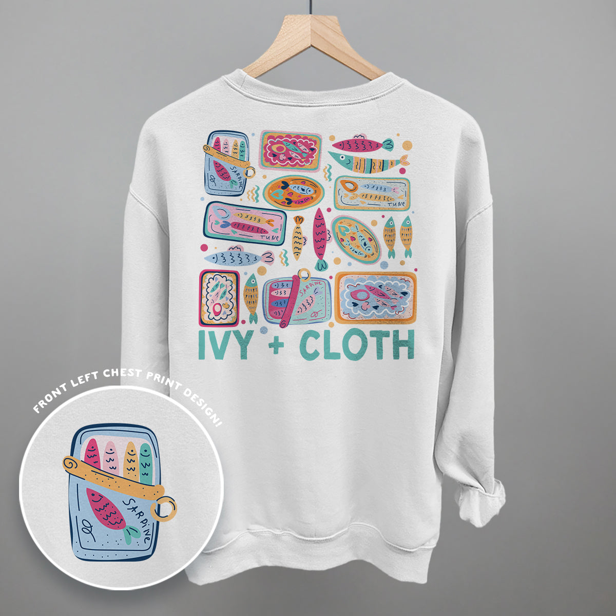 Colorful Sardine Doodles (Back Print) Ivy + Cloth