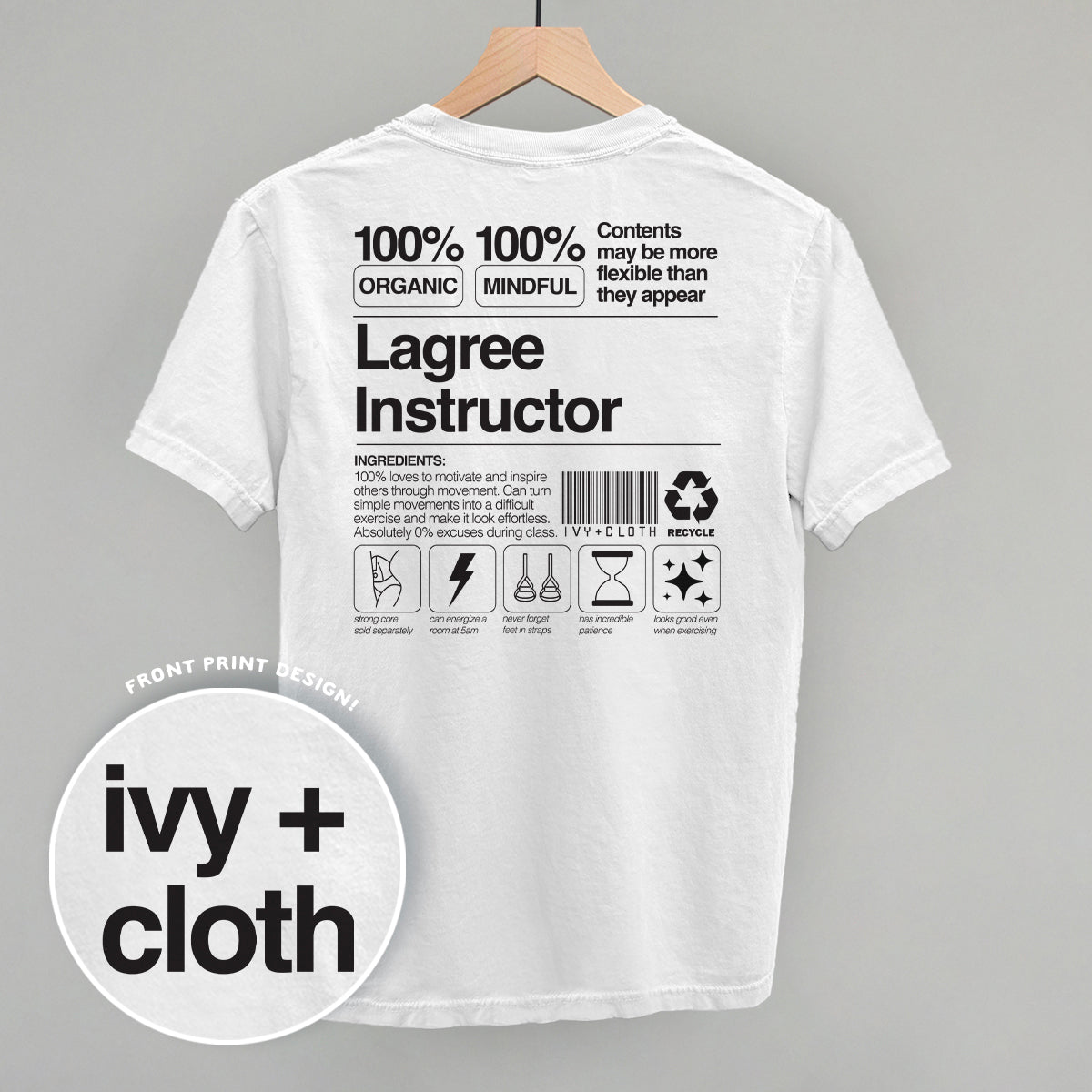 Lagree Instructor Nutrition Facts (Back Print) Ivy + Cloth